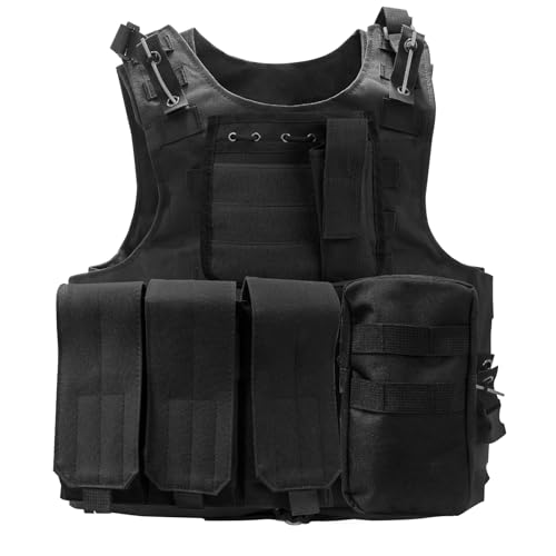 ChicSolis Plattenträger Taktische Weste Schutzweste Outdoor - Airsoft Weste Einstellbare Tactical Vest Schutz Weste für CS Trainingsschutz Dschungel Spiel Outdoor-Abenteuer-Paintball