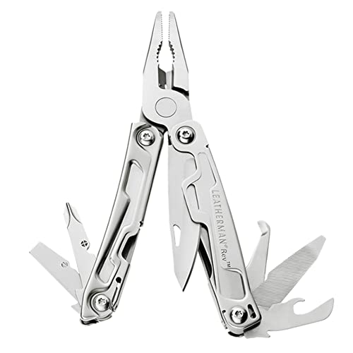 Leatherman Rev – Kleines Multi-Tool mit 14 praktischen Werkzeugen – Allzweckwerkzeug für den Outdoor- und Camping-Bereich – Edelstahl