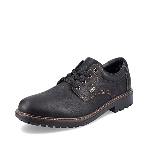 Rieker Herren Bequemschuhe B4610, Männer Schnürschuhe, wasserabweisend, riekerTEX,Schnuerung,lace-up Shoes,Komfortschuhe,schwarz (00),43 EU / 9 UK