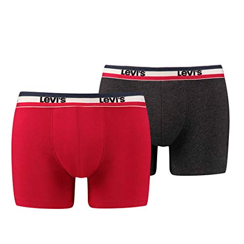 Levi's Herren Sportswear Logo Boxers Briefs Slip, Rot / Schwarz, L