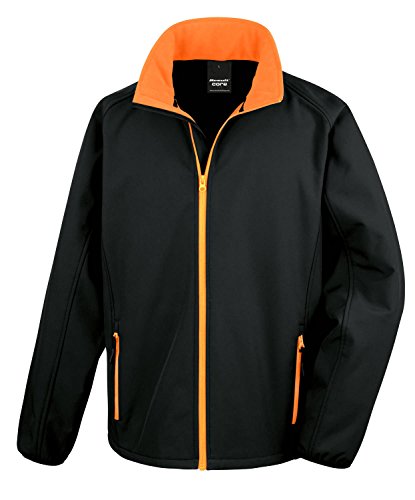 Ergebnis Kern Mens Druckbare Softshell Jacke - 7 Farben / S - Black / Black - XL