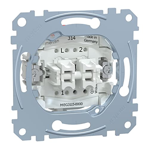 Schneider Electric Merten MEG3115-0000 – Serienschalter Einsatz – Aus- und Wechselschalter Doppelschalter - 10 A - AC 250 V - 1-polig Unterputz zum Einbau von Schalter und Steckdose, Made in Germany