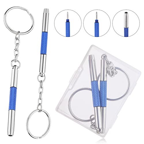 Abeillo 2 Stück Mini Brillen Schraubendreher, 3 in 1 Brillen-Reparatur-Schraubendreher Set Edelstahl Screwdriver Precision Kleines Schraubenzieher für Sonnenbrillen, Schmuck und Uhren Reparatur