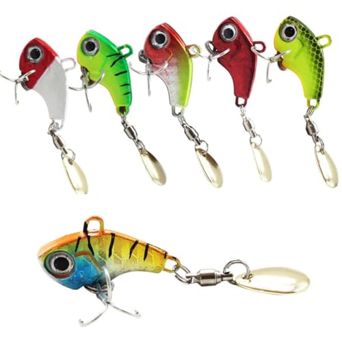 6 Stück Spoon Spinnköder Angelköder Kunstköder Fische Angeln Set Hecht Zander Forellen Köder Blinker Swimbait Angelzubehör Süßwasser Salzwasser Angelset Angeln Geschenk für Männer,Jig Spinner Set