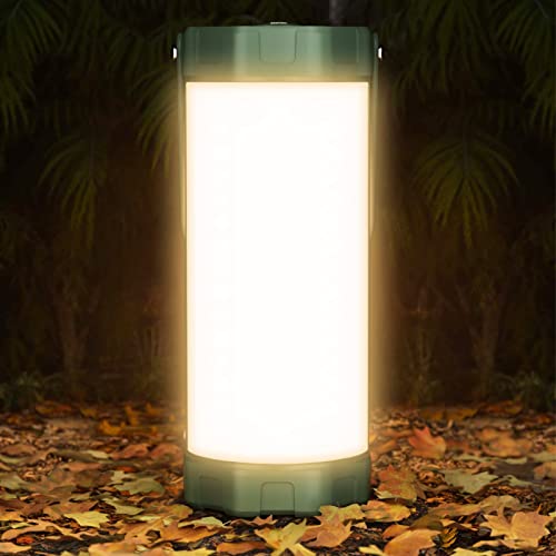 Glocusent Survival Campinglampe,106LED mit 5 Helligkeitsstufen,bis zu 1200 Lumen,3 Modi & SOS,Wiederaufladbar für 80 Stunden,IP68 Wasserdicht, Notlampe für Blackout,Hurrikan,Wandern (Grün)