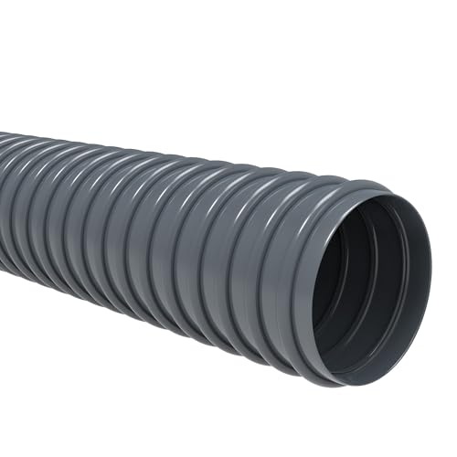 Absaugschlauch PVC *Grau Saugschlauch Spiralschlauch Flexschlauch leicht & flexibel - Meterware - (40 mm)