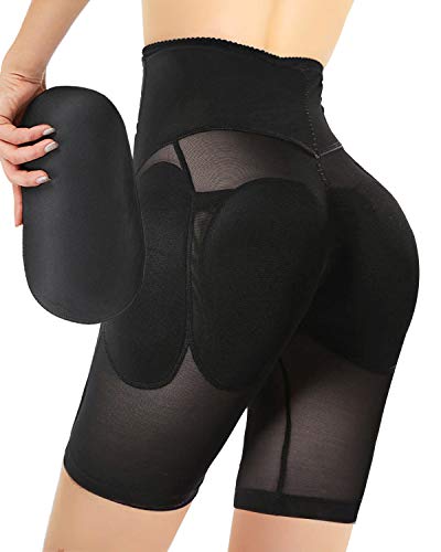 Ceestyle Damen Push Up Po Butt Lifter Padded Höschen Unterwäsche Nahtlose Shapewear Hip Enhancer mit Form Polster Seamless Panty (S, Schwarz)