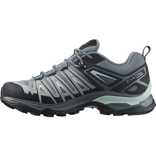 Salomon X Ultra Pioneer Gore-Tex Damen Wanderschuhe, Alle Wetterbedingungen, Sicherer Fußhalt, Stabil und gedämpft, Stormy Weather, 40