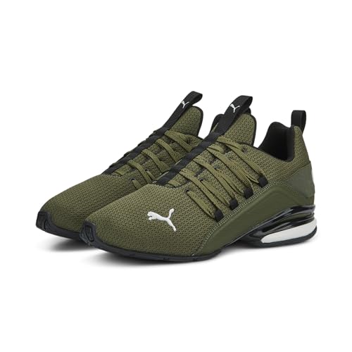 PUMA Herren Axelion Refresh Laufschuhe 45 Green Moss Black Feather Gray