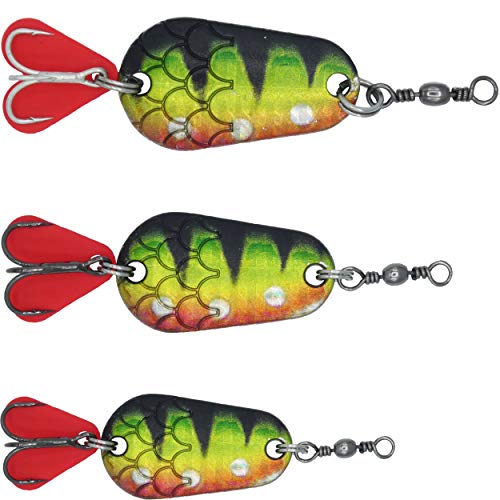 Paradox Fishing Blinker Set (3 Stück) 6g/10g/16g I Hechtköder Hecht Blinker Hecht Zander Köder Hecht Köder Barsch Köder I Spinner Angelköder Jigspinner - Blinker Angeln (Barsch)