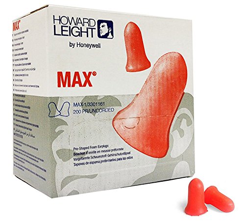 Howard Leight MAX Weichschaum Ohne Kordel Earplugs NRR 33dB 200 Paar