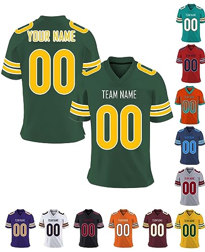 American Football Trikot Personalisiert Trikot mit Namen Logo Herren Sporthemden Personalisierte Schnelltrocknend Atmungsaktiv T-Shirt für Dammen Kinder Jungen, S-7XL, A20