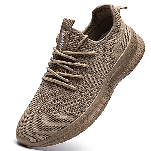 Tvtaop Damen Sneaker Laufschuhe Turnschuhe Straßenlaufschuhe rutschfest Leichtgewichts Atmungsaktiv Walkingschuhe Outdoor Tennisschuhe Sportschuhe Freizeitschuhe,Braun 39 EU