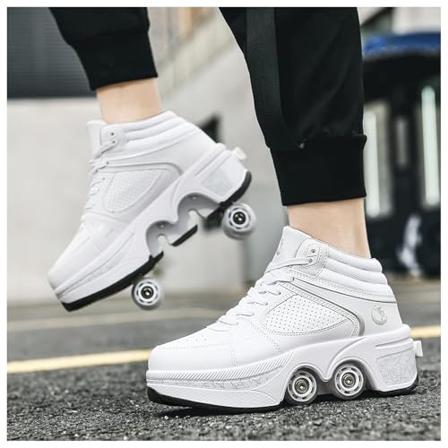 Schuhe mit Rollen für Jungen,Rollschuhe Damen Roller Shoes,LED Schuhe Herren Turnschuhe mit Rollen,Roller Schuhe für mädchen,Roller Sneaker Geburtstagsgeschenk (J, 38)