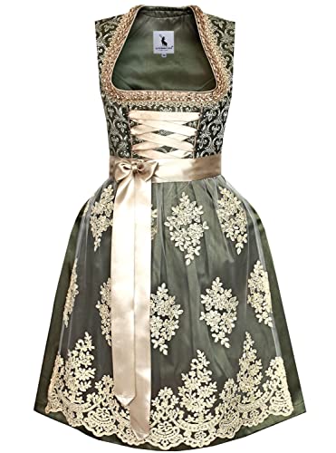 Alpenmärchen Midi Dirndl aus Exklusiver Kollektion inkl. Schürze Gr.48 - ALM909