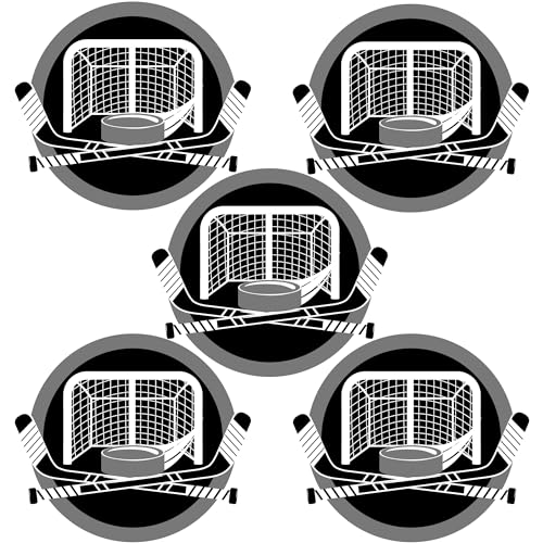 Eishockey-Sport-Magnet, gekreuzte Stöcke und Puck Auto-Aufkleber, Schließfach und Kühlschrank-Zubehör, 7,6 cm, 5 Stück