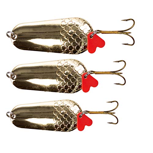 Zite Fishing Blinker-Set Angeln - 3 Kunstköder Hecht Zander Barsch Spinnfischen - Gold 16-34g