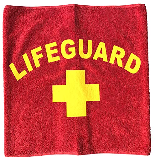 coole-fun-t-shirts Handtuch Lifeguard Rettungsschwimmer Strand Schwimmbad Baggersee Badetuch Strandlaken für 70x140 cm (rot)